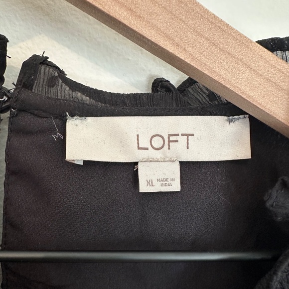 LOFT Sheer black blouse - Picture 3 of 3